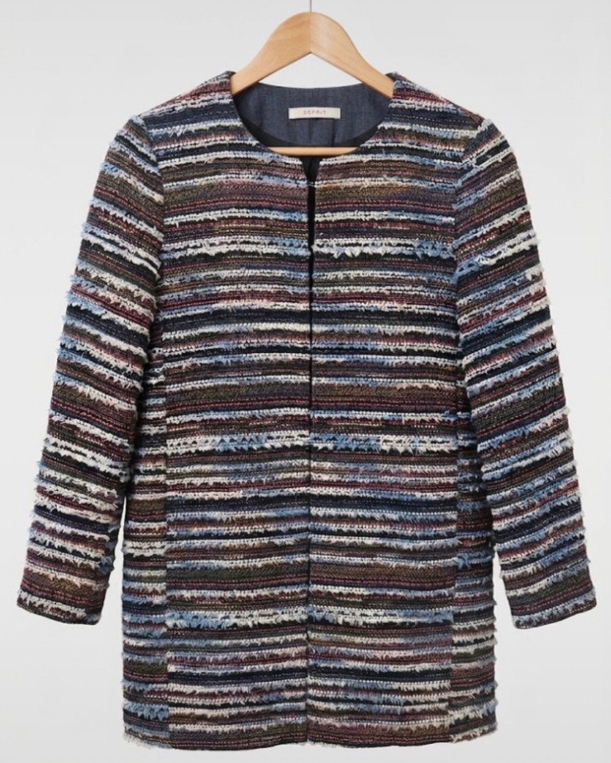 Esprit Bouclé / Tweed Jasje / Blazer - Maat M (#LA1), Kleding | Dames, Maat 38/40 (M), Blauw, Ophalen of Verzenden, Zo goed als nieuw