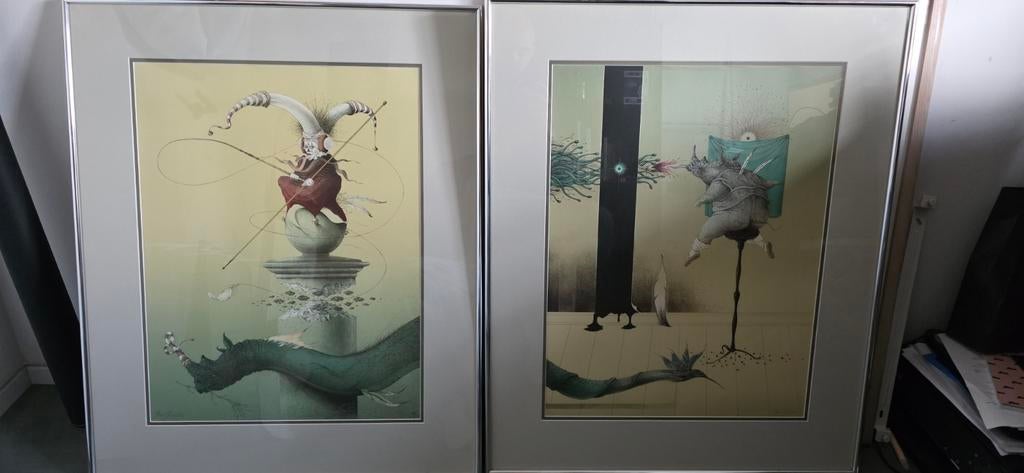 Twee ingelijste kunstwerken van Hans Kanters, Ophalen
