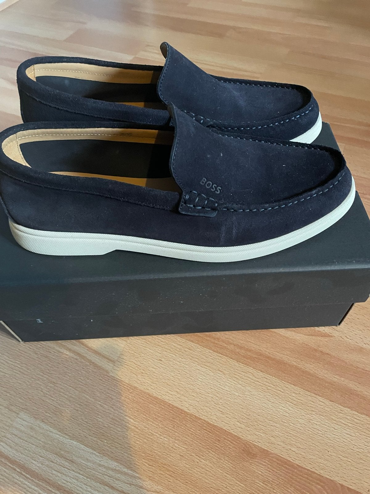 Hugo Boss suède loafers - Donkerblauw, Loafers, Blauw, Nieuw, Ophalen of Verzenden