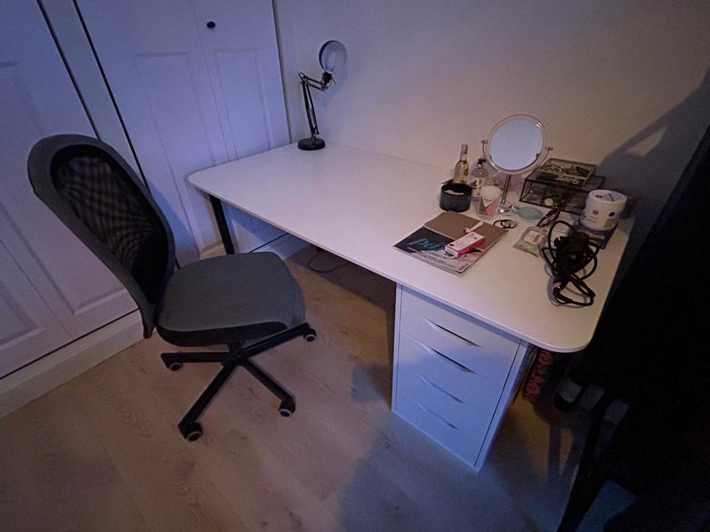 IKEA Flintan bureaustoel - Nieuwstaat, zwart/grijs, Ophalen of Verzenden, In hoogte verstelbaar, Zo goed als nieuw