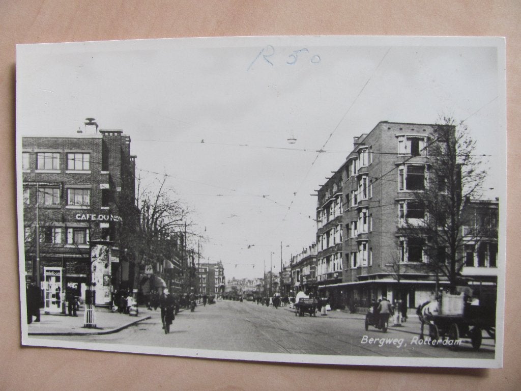 Rotterdam, fotokaart Bergweg, Ophalen of Verzenden, Voor 1920, Zuid-Holland