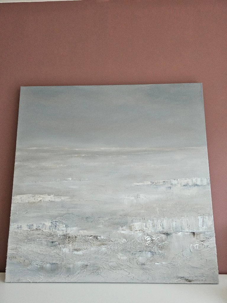 Het schilderij "Landschap" van Nely de Ruyter, Antiek en Kunst, Acrylverf, Gelimiteerde oplage, Textiel, Landschap