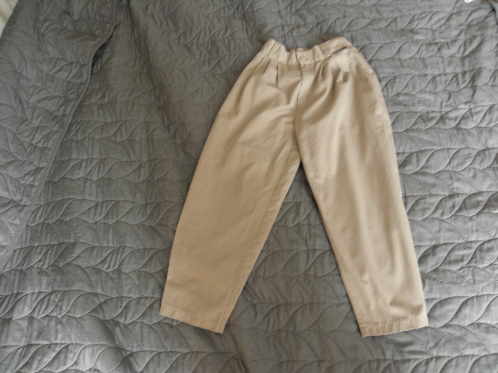 Goedkope beige katoen skinny bandplooi broek ROELCO 116 goed, Broek, Gebruikt, Roelco, Ophalen of Verzenden