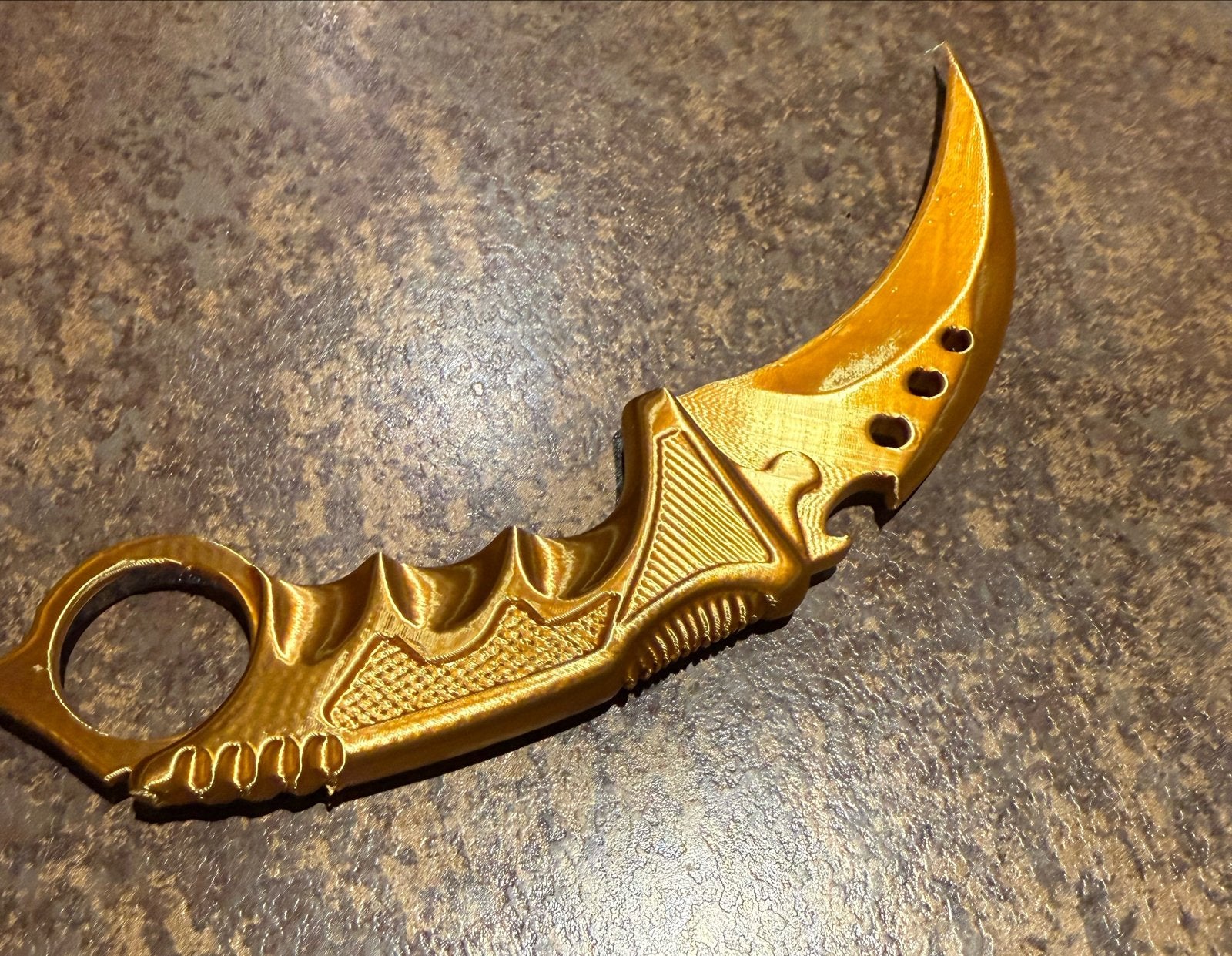Counter Strike 2 3D Geprinte Karambit - Goudkleurig, Goud, Ophalen of Verzenden, Zo goed als nieuw, Kunststof