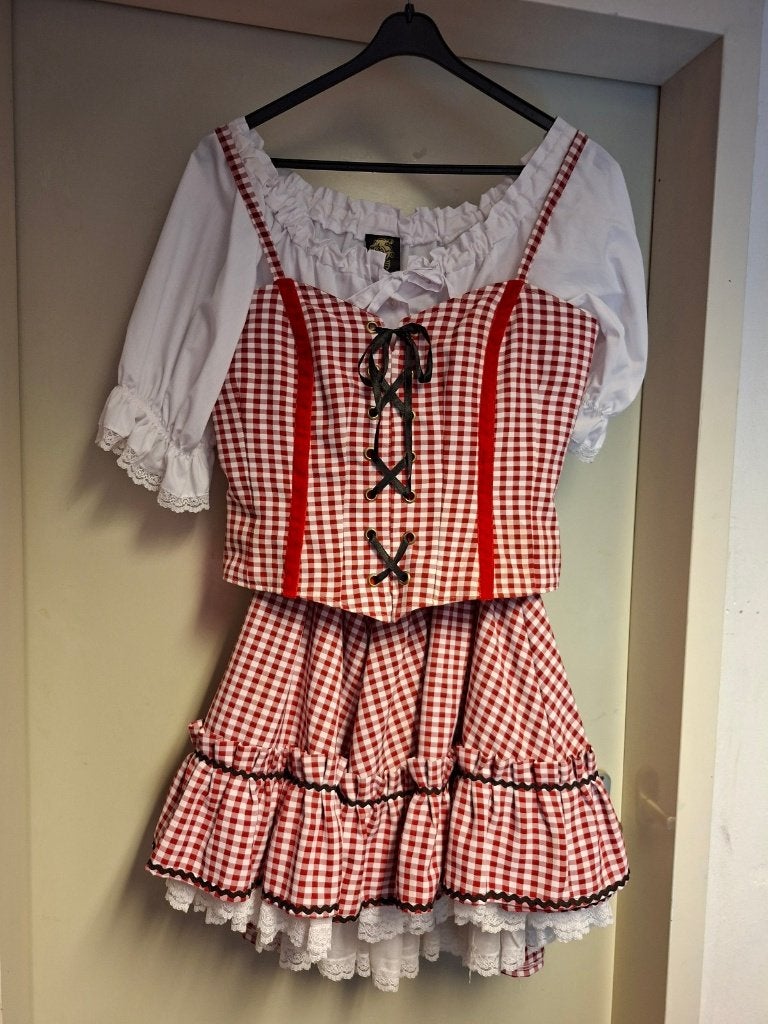 Oktoberfest Tiroler Dirndl maat S en M, Ophalen of Verzenden, Zo goed als nieuw, Kostuum, Overige