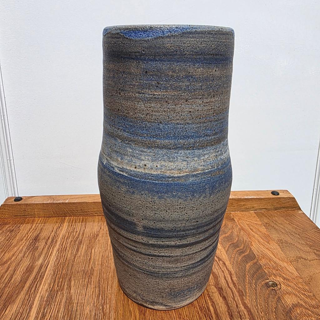 Vintage Mobach vaas blauw - Handgemaakt aardewerk, Ophalen of Verzenden