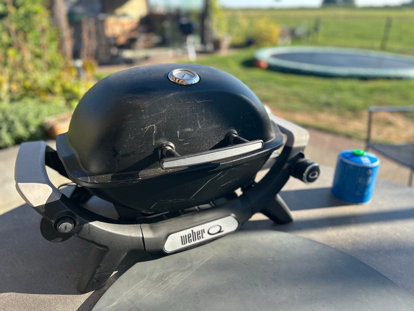 Weber Q1200 gasbarbecue met extra gasbus, Ophalen, Gebruikt