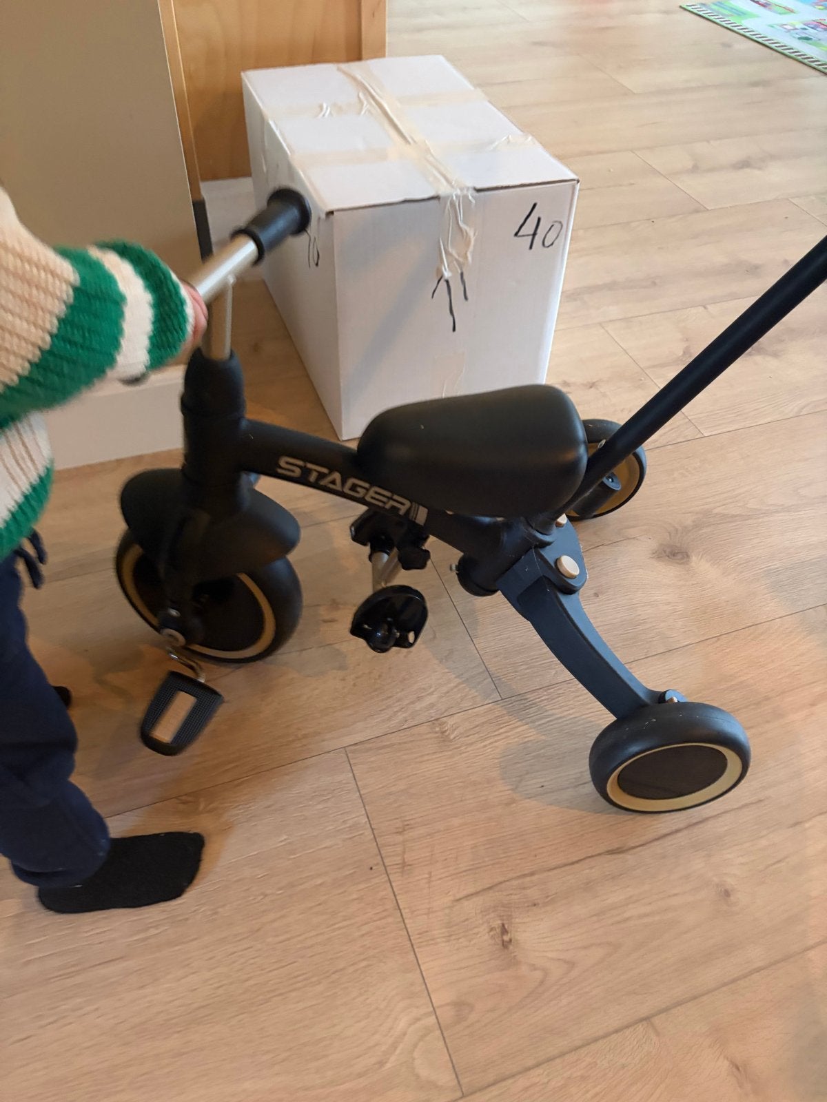 Stager loopfiets/driewieler met duwstang, Fietsen en Brommers, Ophalen, Gebruikt, Duwstang