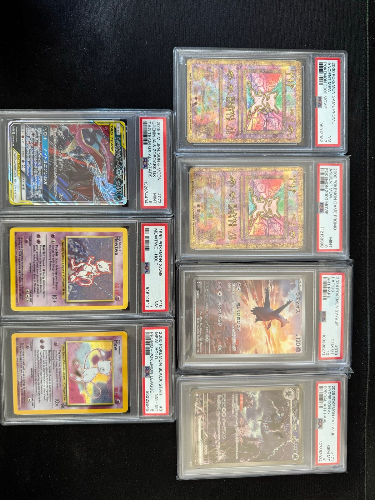 Zeldzame PSA gegrade Pokémon kaarten - Mew, Arceus, Rayquaza, Ophalen of Verzenden, Zo goed als nieuw, Meerdere kaarten