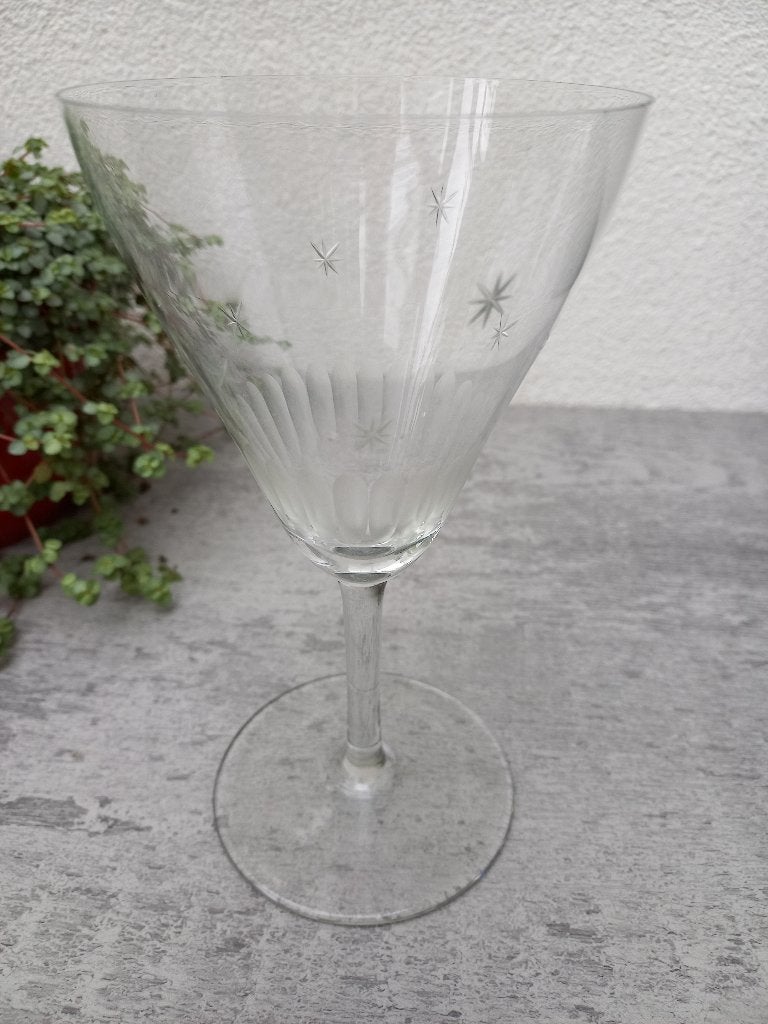 Wijnglas (Retro, kristal, geslepen), Ophalen of Verzenden