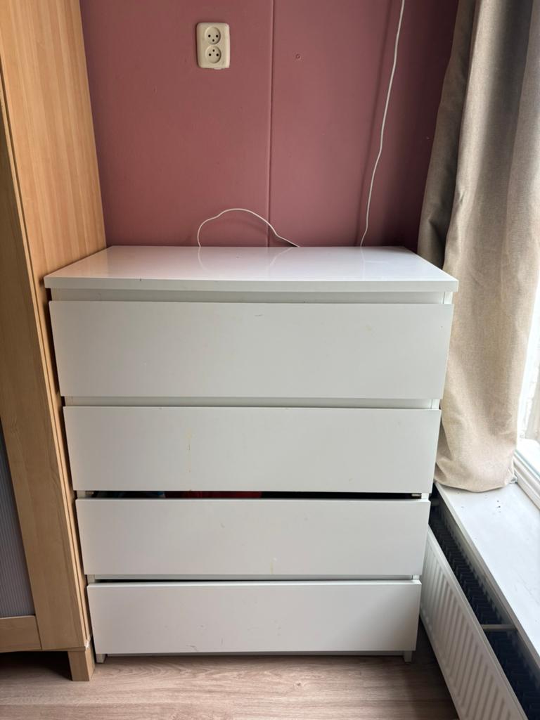 Ikea malm ladekast, Huis en Inrichting, Ophalen, 50 tot 100 cm, Zo goed als nieuw, 3 of 4 laden