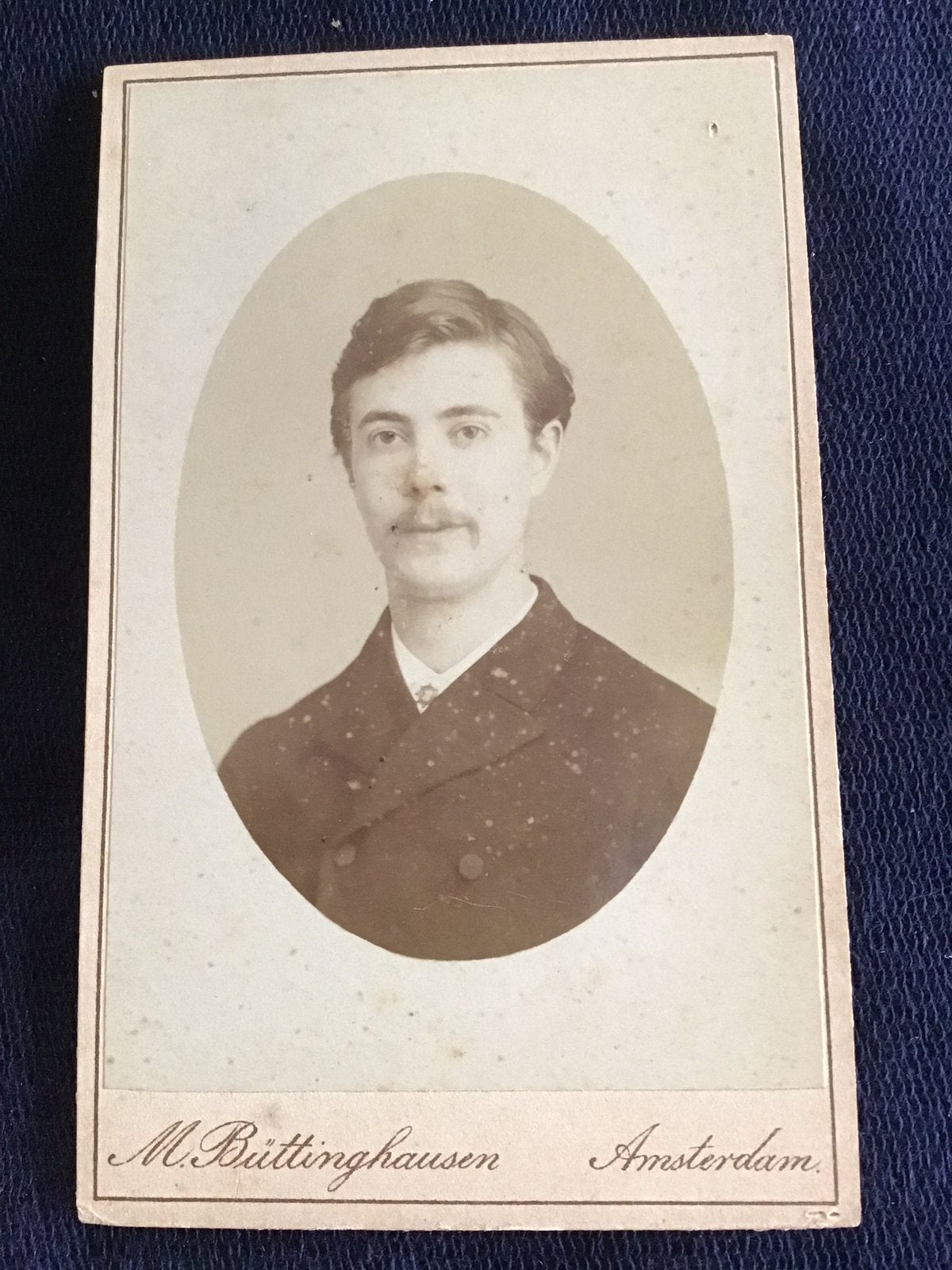 CDV, Jongeman, M. BÜTTINGHAUSEN, AMSTERDAM, Carte de Visite, Ophalen of Verzenden, Voor 1940, Gebruikt, Foto