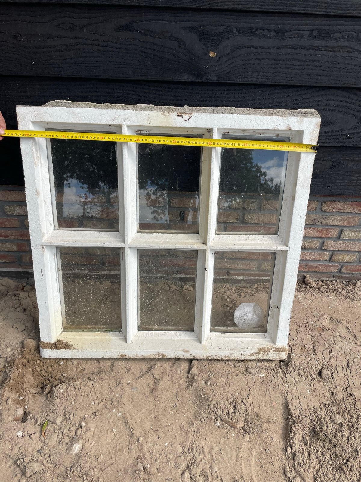 Beton raam met glas, Gebruikt, 80 tot 100 cm, 215 cm of meer, Overige typen
