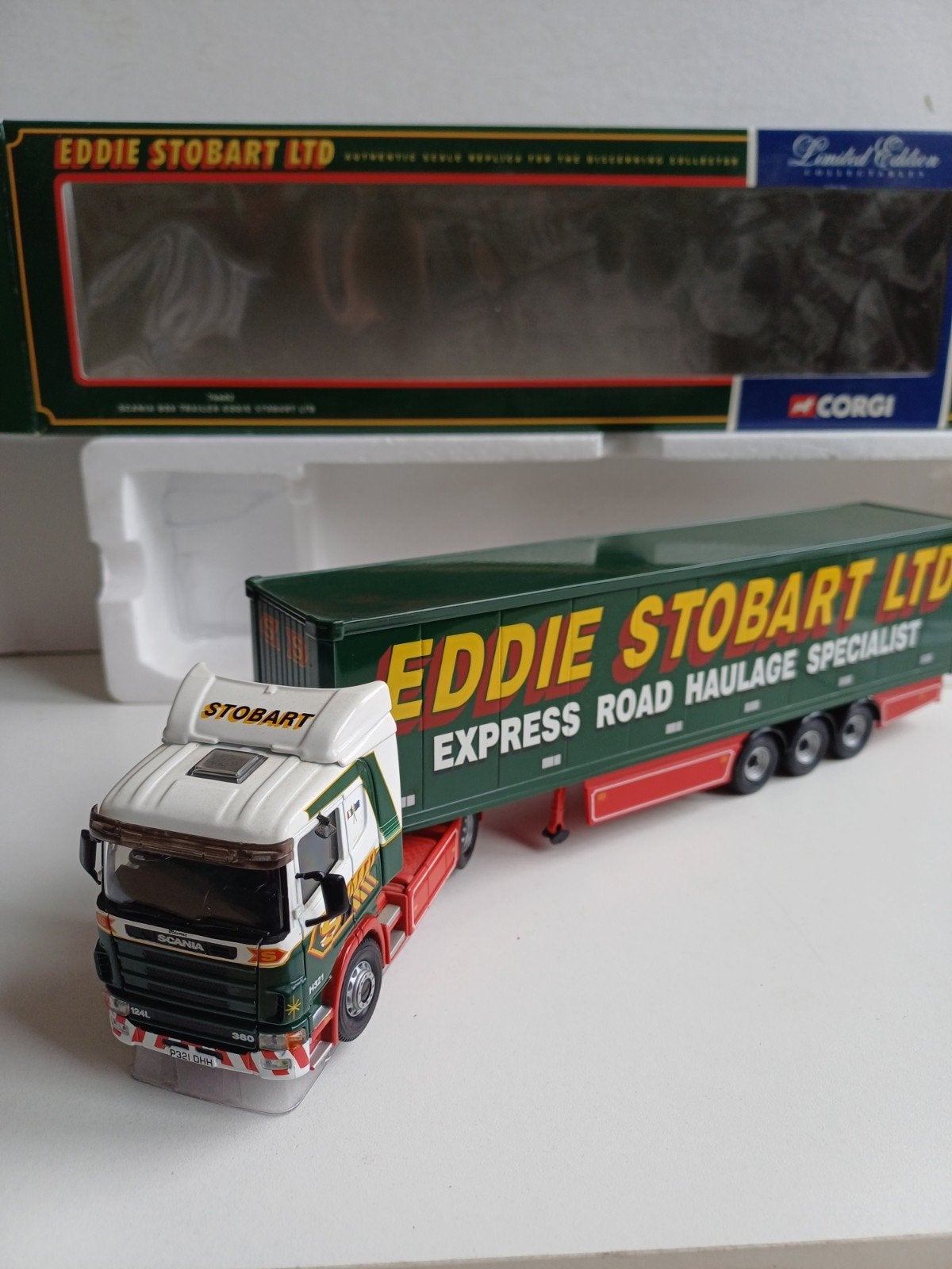 Scania 124L 360 box trailer Eddie Stobart Corgi 1:50 truck, Ophalen of Verzenden, Bus of Vrachtwagen, Corgi