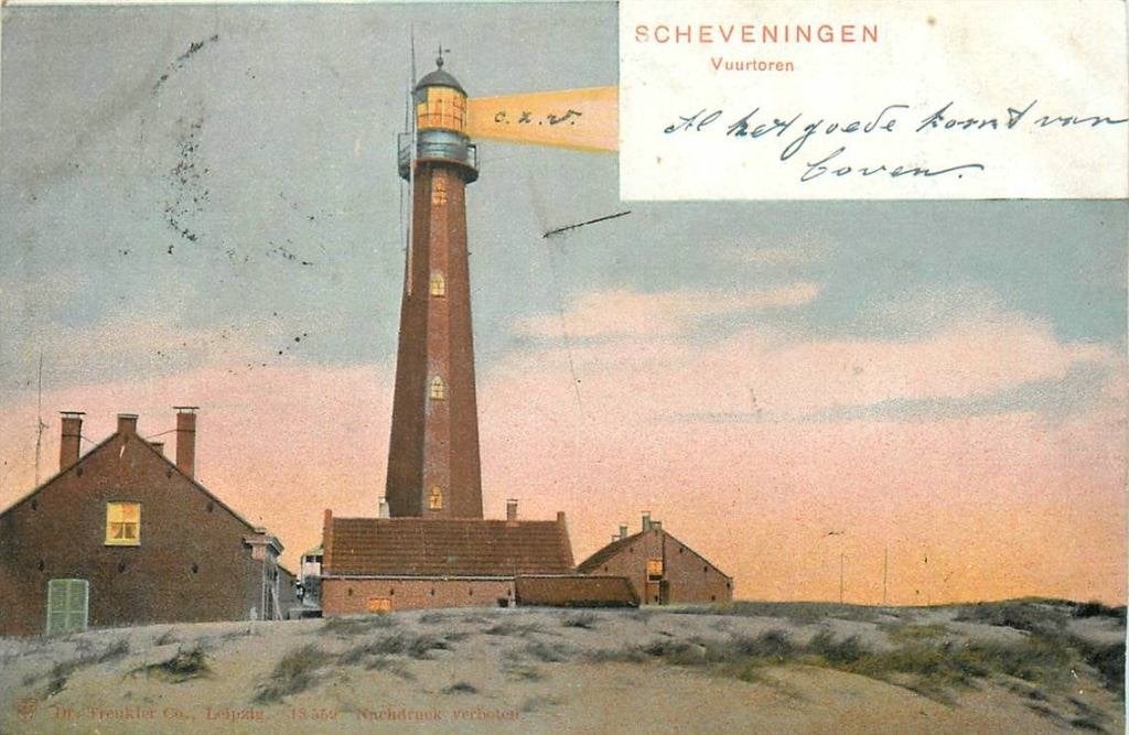 388-173-023 Scheveningen Vuurtoren, Verzamelen, Ansichtkaarten | Nederland, Verzenden, Voor 1920, Zuid-Holland