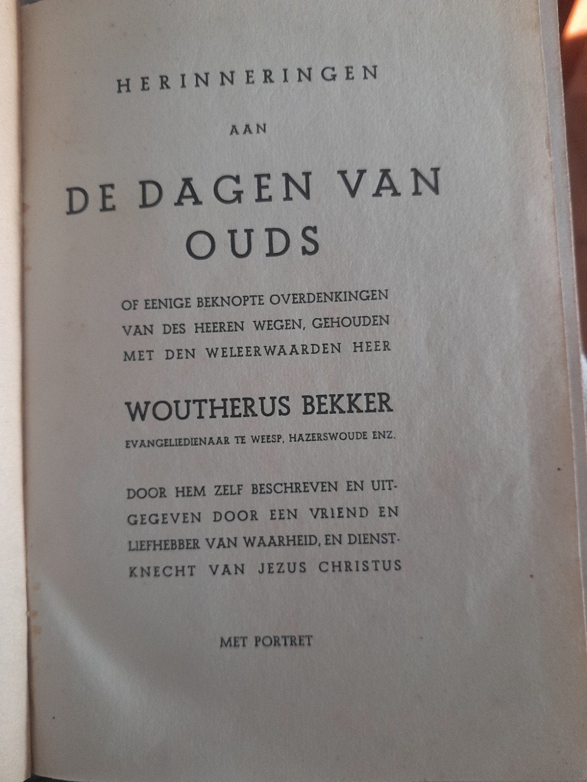 Herinneringen aan de dagen van ouds W Bekker, Antiek en Kunst, Ophalen of Verzenden