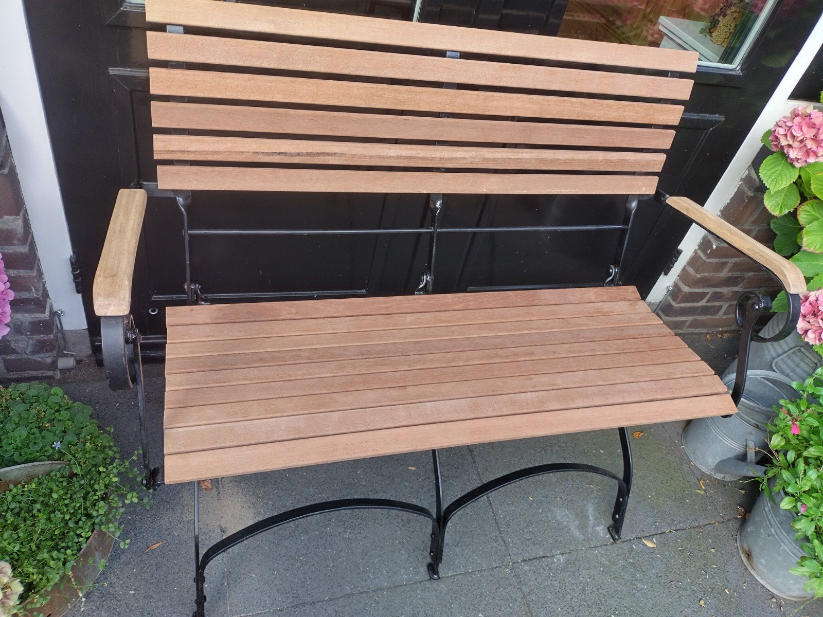 Charmante tuinbank inklapbaar., Tuin en Terras, Tuinbanken, Ophalen, Zo goed als nieuw, Hout