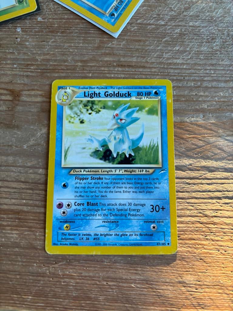 Light Golduck Pokémon Kaart Neo Destiny 47/105, Ophalen of Verzenden, Gebruikt, Losse kaart