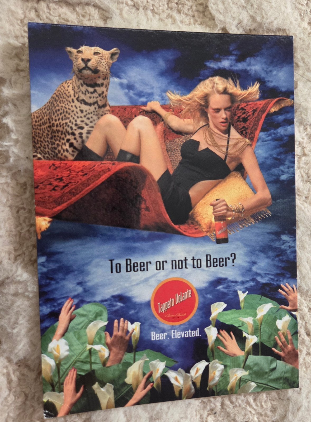 Tappeto Volante Bier Reclame  - 'To Beer or not t, Verzenden, 1980 tot heden, Ongelopen, Overige thema's
