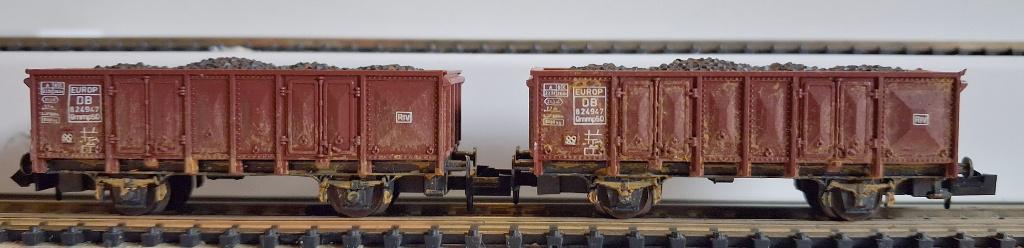 2 stuks ROCO 25028 in OVP DB Ommp 50 Kolenwagens geweatherd, Hobby en Vrije tijd, Modeltreinen | N-Spoor, Zo goed als nieuw, Wagon