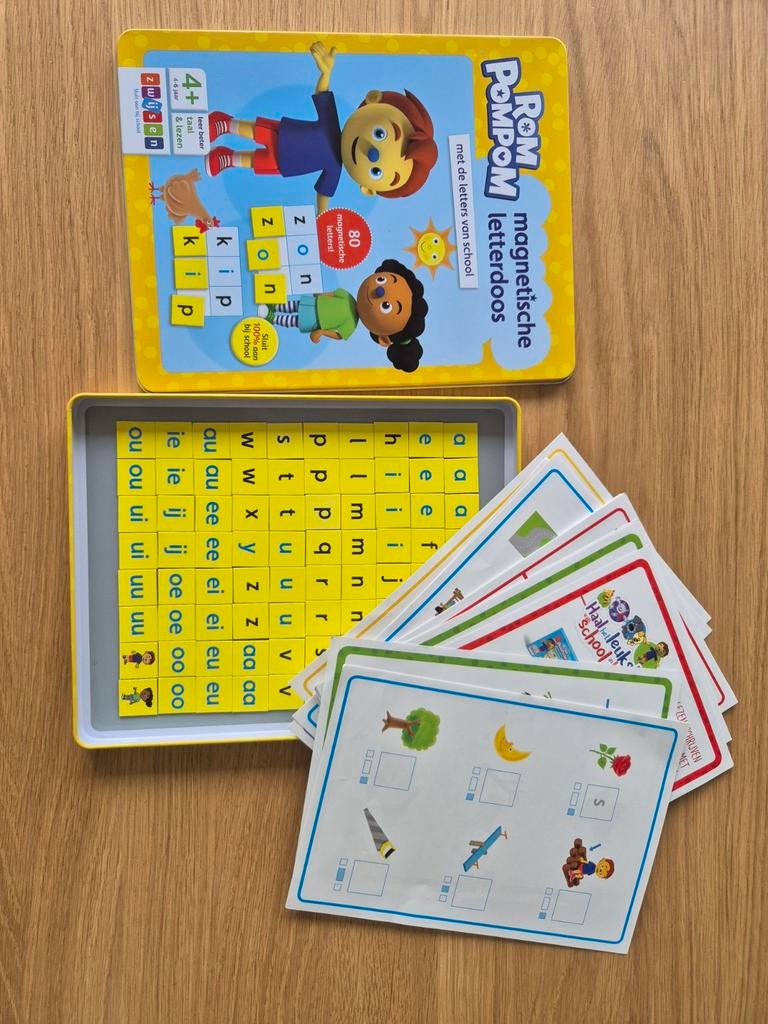 Rom PomPom Magnetische Letterdoos - Leren Lezen, Ophalen, Zo goed als nieuw, Taal en Lezen