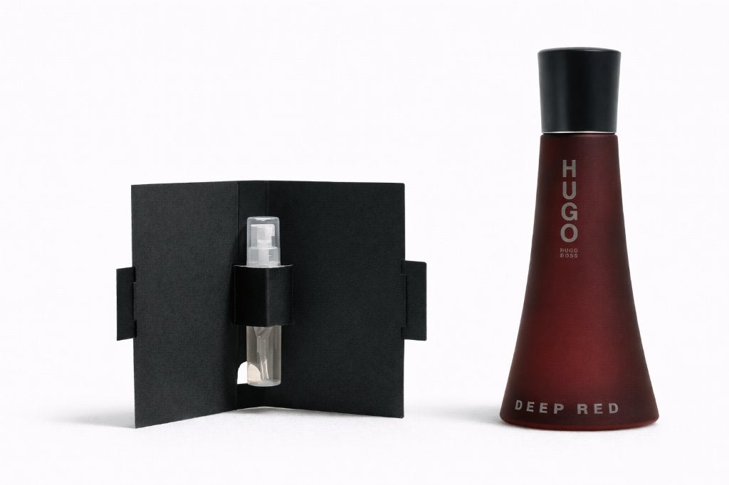Deep Red – Hugo Boss (sample 1,2ml) parfum decant, Ophalen of Verzenden, Nieuw