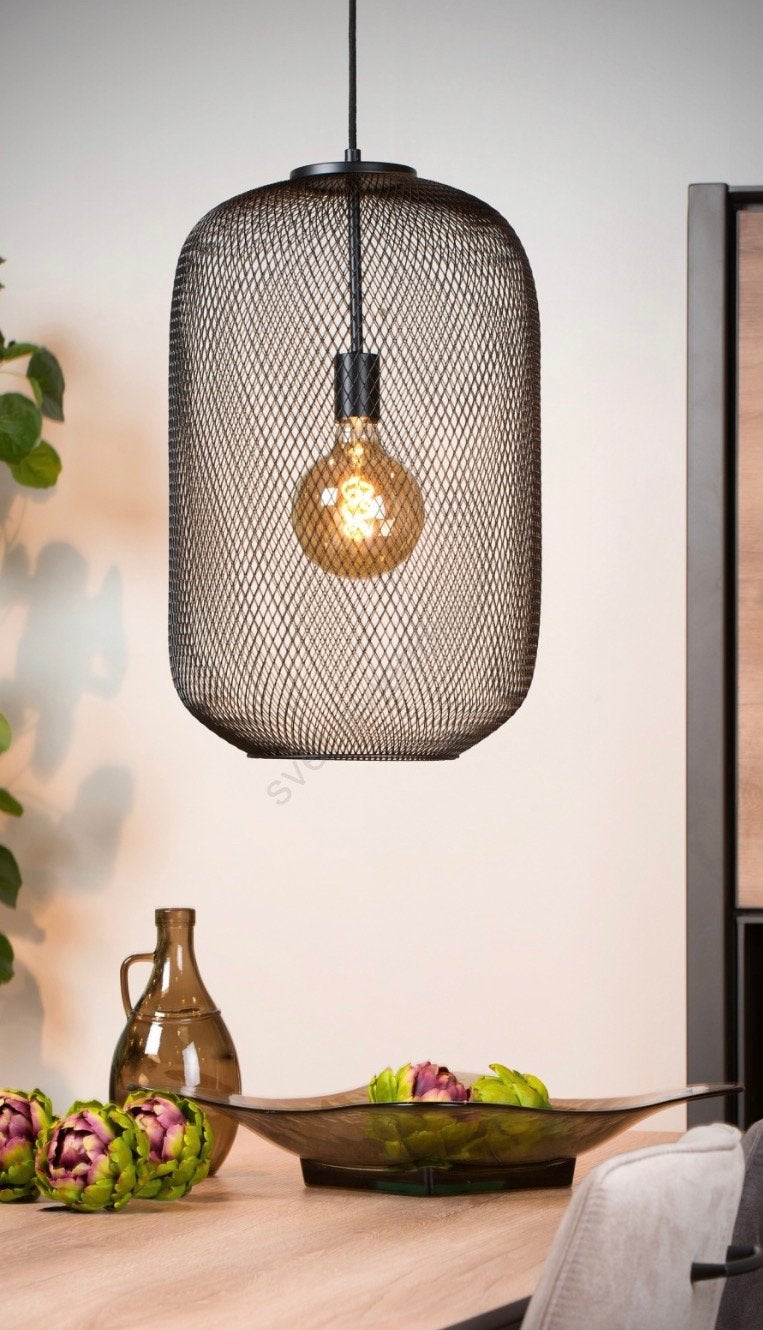 Nieuwe Lucide MESH Hanglamp Zwart –Nieuw in Doos – Eijerkamp, Ophalen of Verzenden, Zo goed als nieuw, Metaal, 50 tot 75 cm