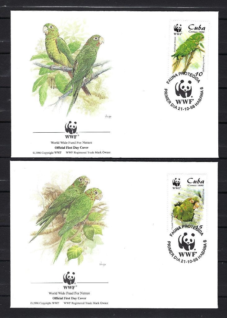 WWF Cuba 4x FDC Mi. 4156/4159 (VOGELS), Ophalen of Verzenden, Dier of Natuur
