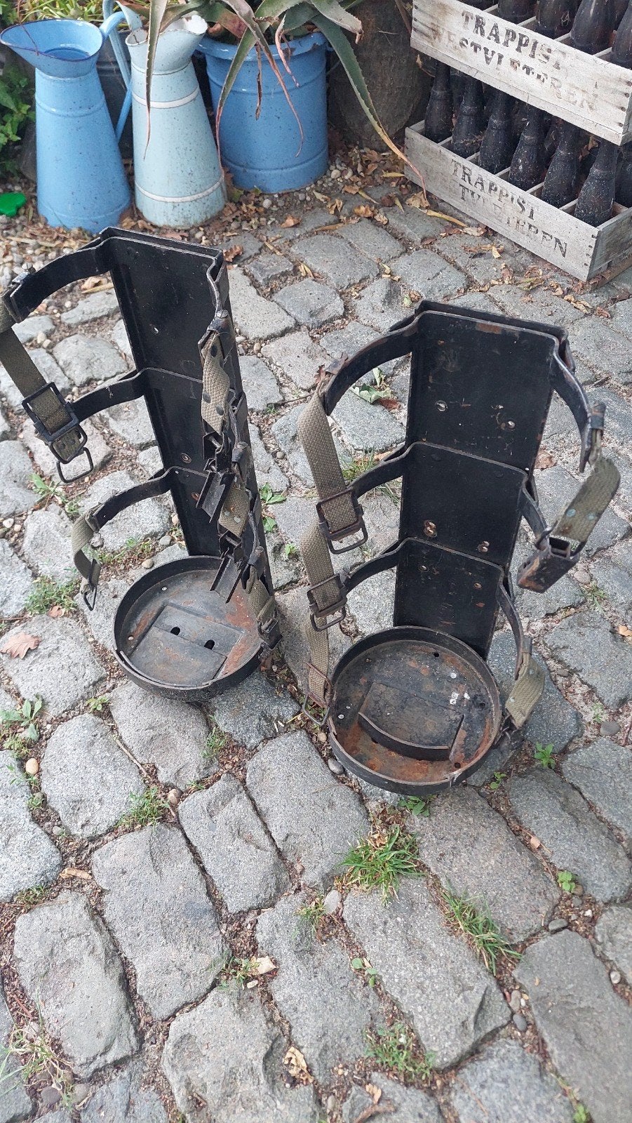Vintage dragers voor drukflessen - Set van 2, Ophalen, Gebruikt
