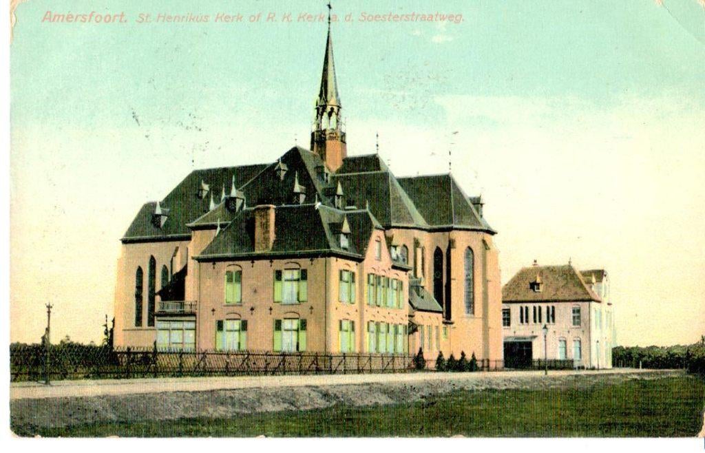 Oude Ansicht- Amersfoort- St.Hendrikus Kerk of R.K. Kerk Utr, Ophalen of Verzenden, 1920 tot 1940, Gelopen, Utrecht