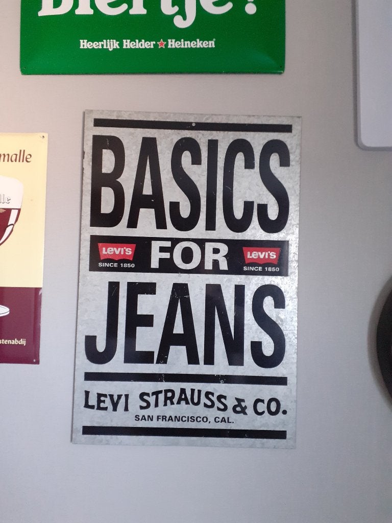 Reclamebord Levi's, Verzamelen, Ophalen of Verzenden, Zo goed als nieuw, Reclamebord