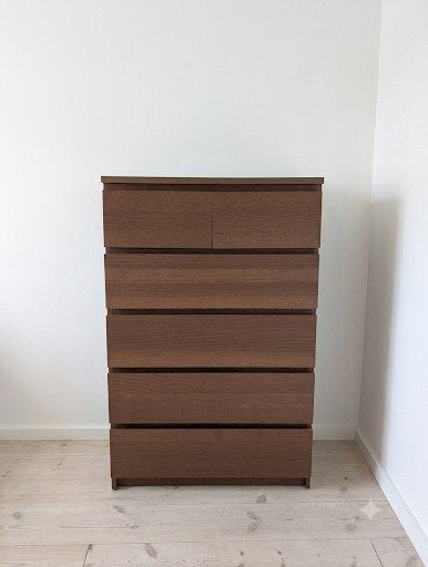 IKEA MALM ladekast met 6 lades, 80x123 cm, bruin, Ophalen, Gebruikt, 5 laden of meer, 100 tot 150 cm