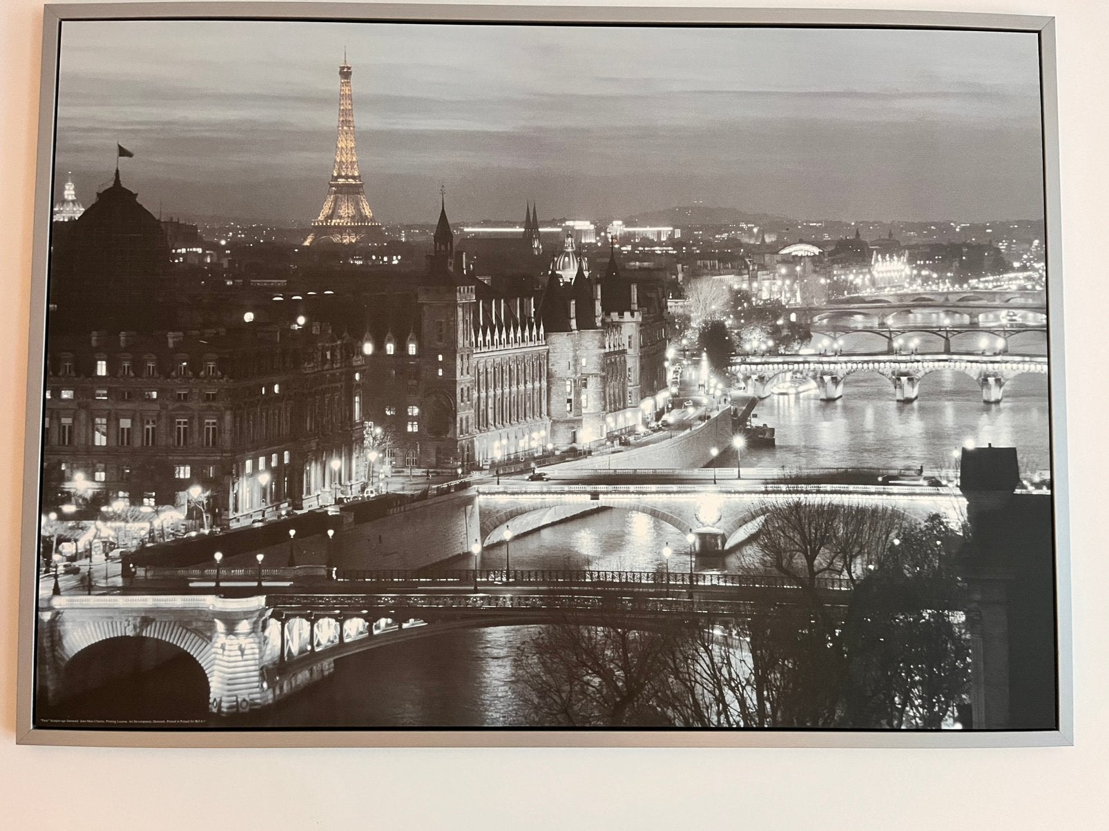 GRATIS OPHALEN: Schilderij incl lijst Eiffeltoren - ikea, Ophalen, 1980 tot heden, Zo goed als nieuw, Overige onderwerpen