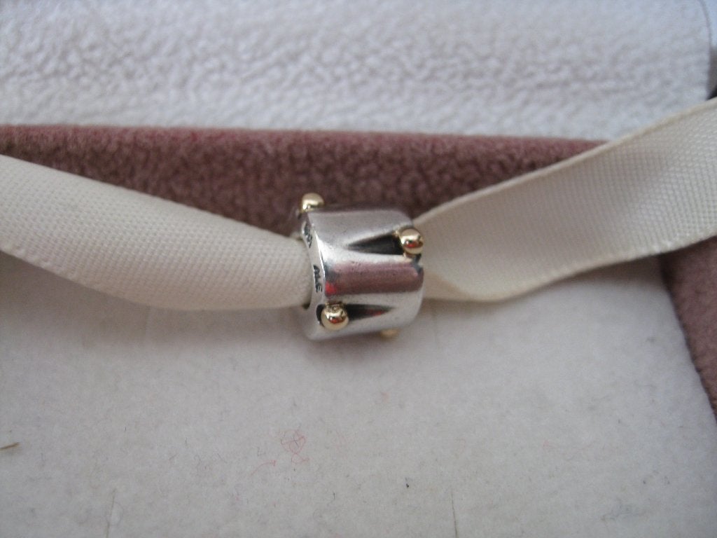 Pandora Bedel Met gouden Bolletjes, Sieraden, Tassen en Uiterlijk, Bedels, Verzenden, Zo goed als nieuw, Zilver, Pandora
