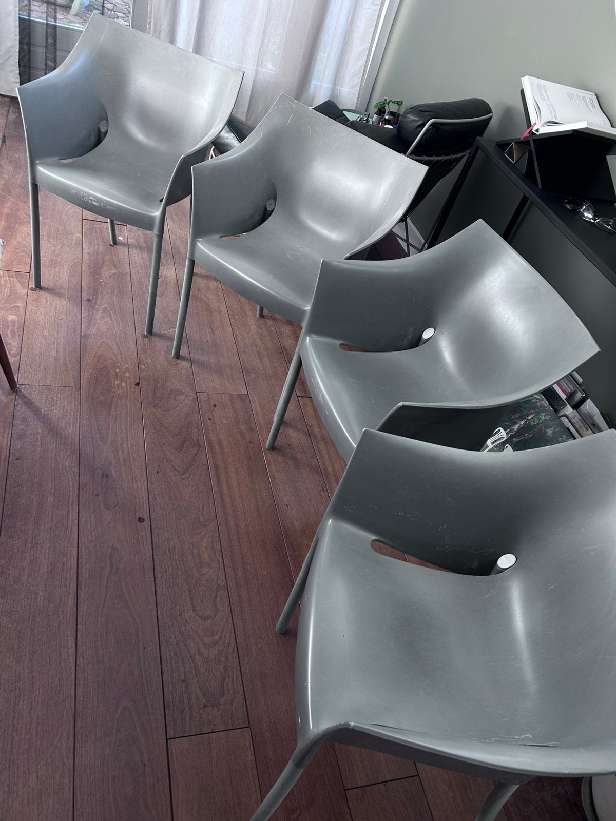 Philip Starck Dr No 4 grijze stoelen, Ophalen, Overige materialen, Gebruikt, Vier