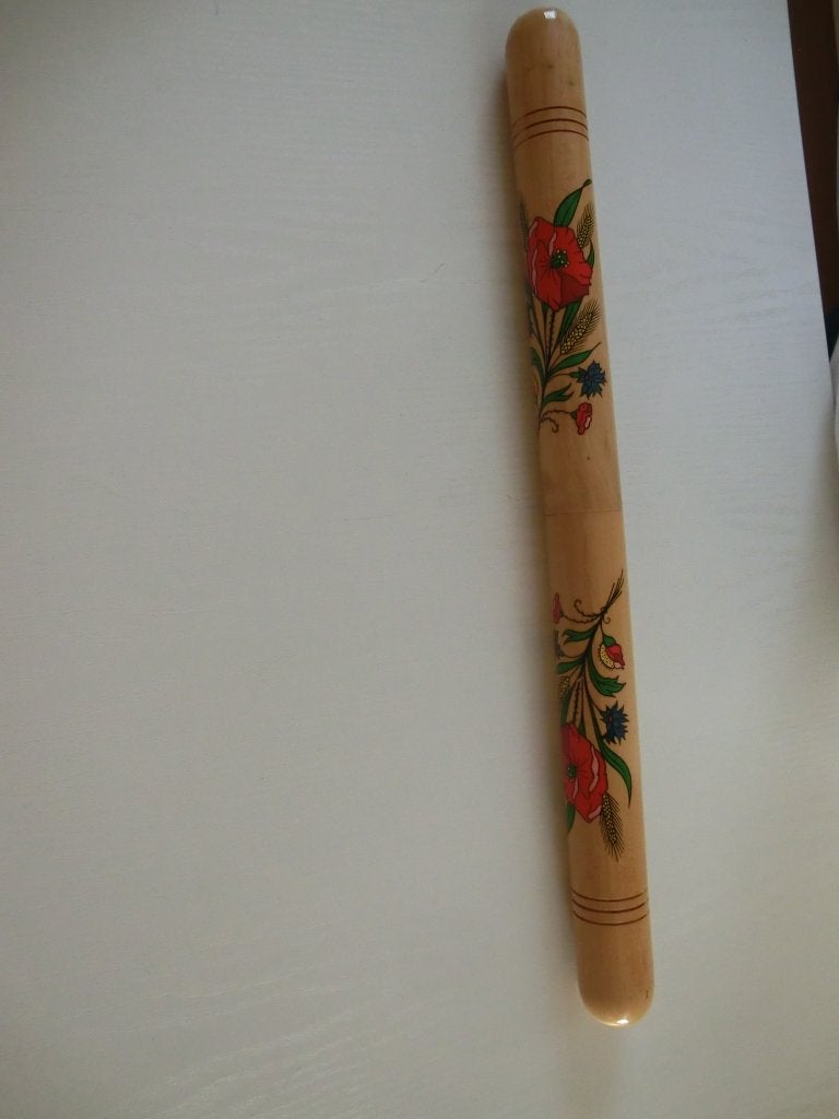 vintage houten breinaaldenkoker, Ophalen, Zo goed als nieuw, Breien, Overige typen