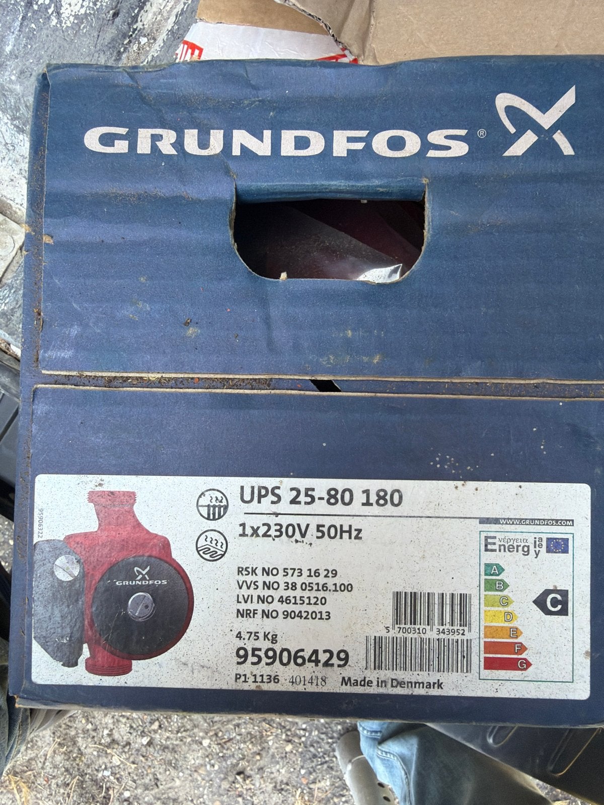Nieuwe Grundfos UPS 25-80 180 circulatiepomp, Ophalen of Verzenden, Nieuw, Elektrisch, Overige typen