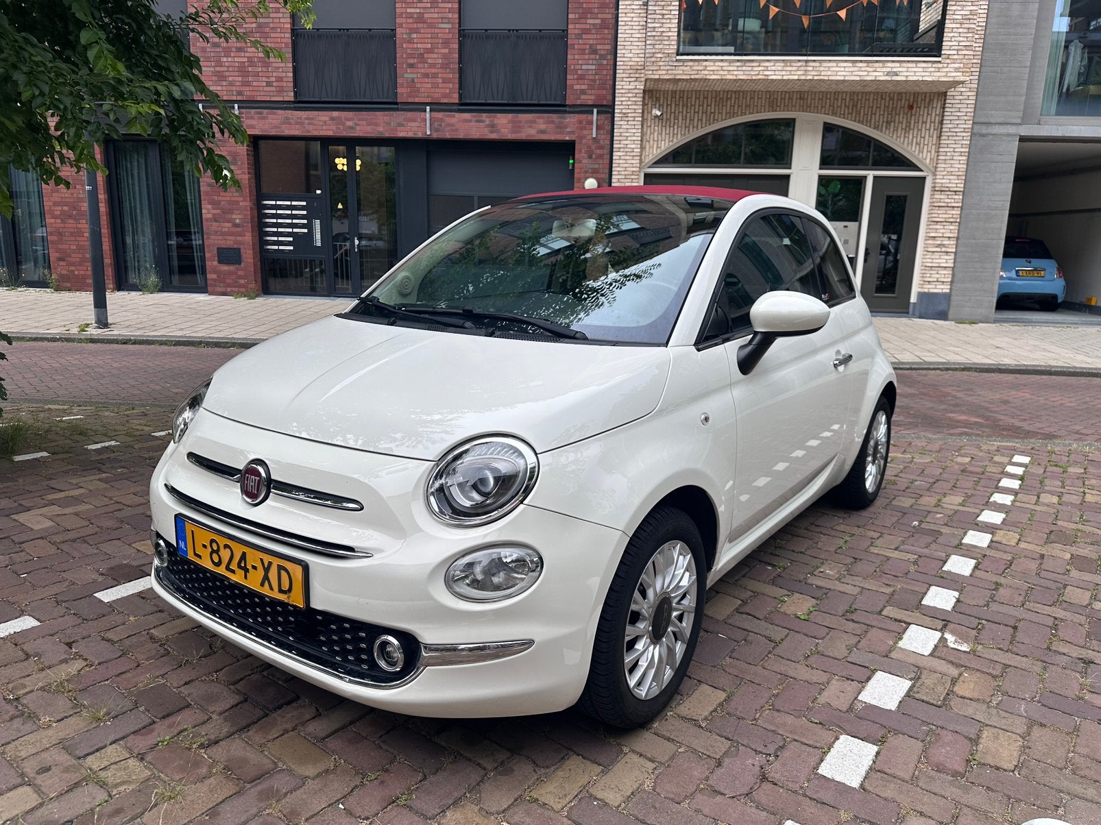 Fiat 500C 1.2 lounge - FACELIFT - CABRIO, Auto's, Fiat, Voorwielaandrijving, 4 cilinders, Cabriolet, Wit