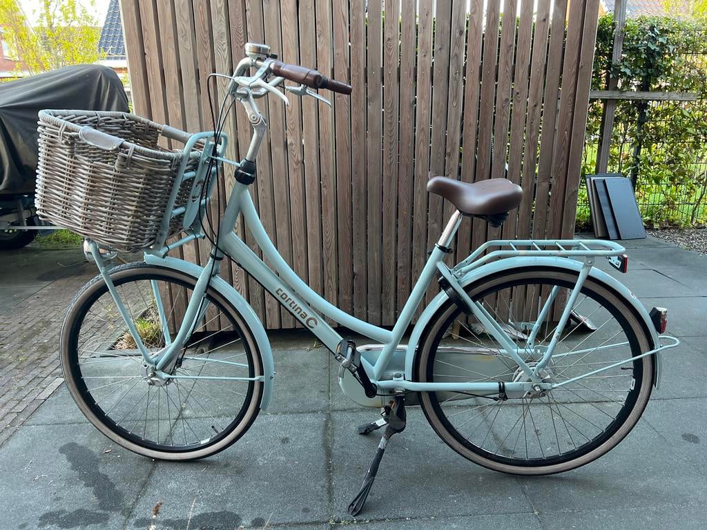 Cortina moederfiets met mand, Fietsen en Brommers, Fietsen | Dames | Moederfietsen, Gebruikt, 47 tot 50 cm, Dubbele standaard