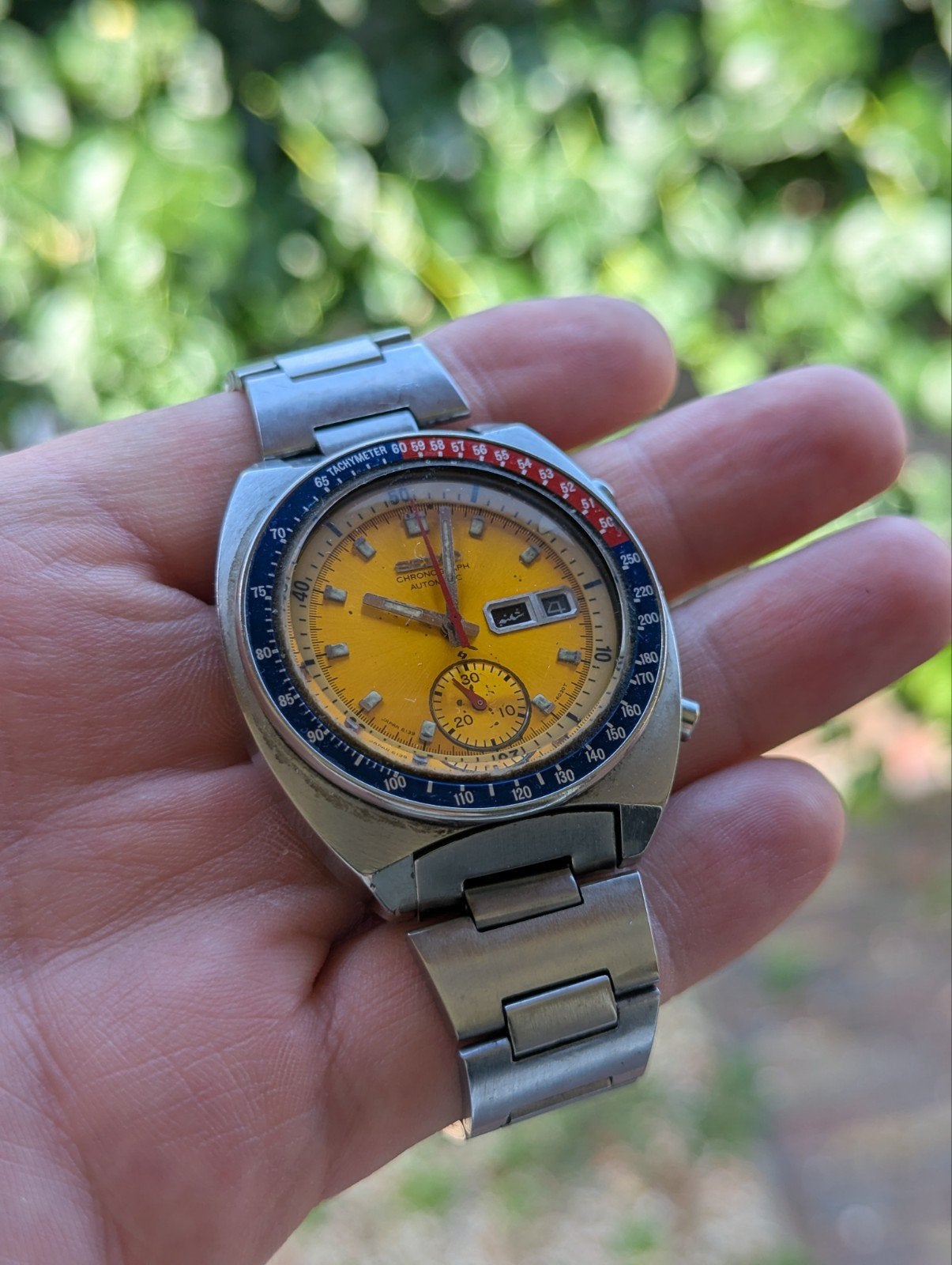Seiko Pogue 6139-6002 Automatic Chronograph, Ophalen, Gebruikt, Staal, Seiko