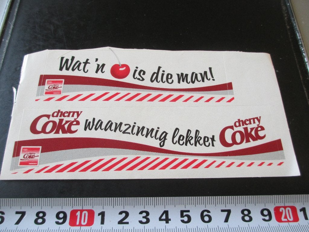 sticker set frisdrank coca-cola cherry coke waanzinnig lekke, Ophalen, Zo goed als nieuw