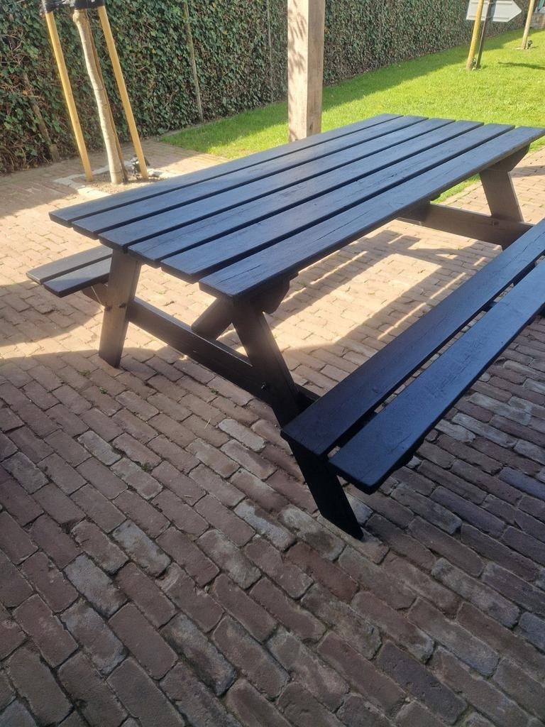 Picknicktafel, Tuin en Terras, Picknicktafels, Ophalen, Gebruikt, Rechthoekig, Hout
