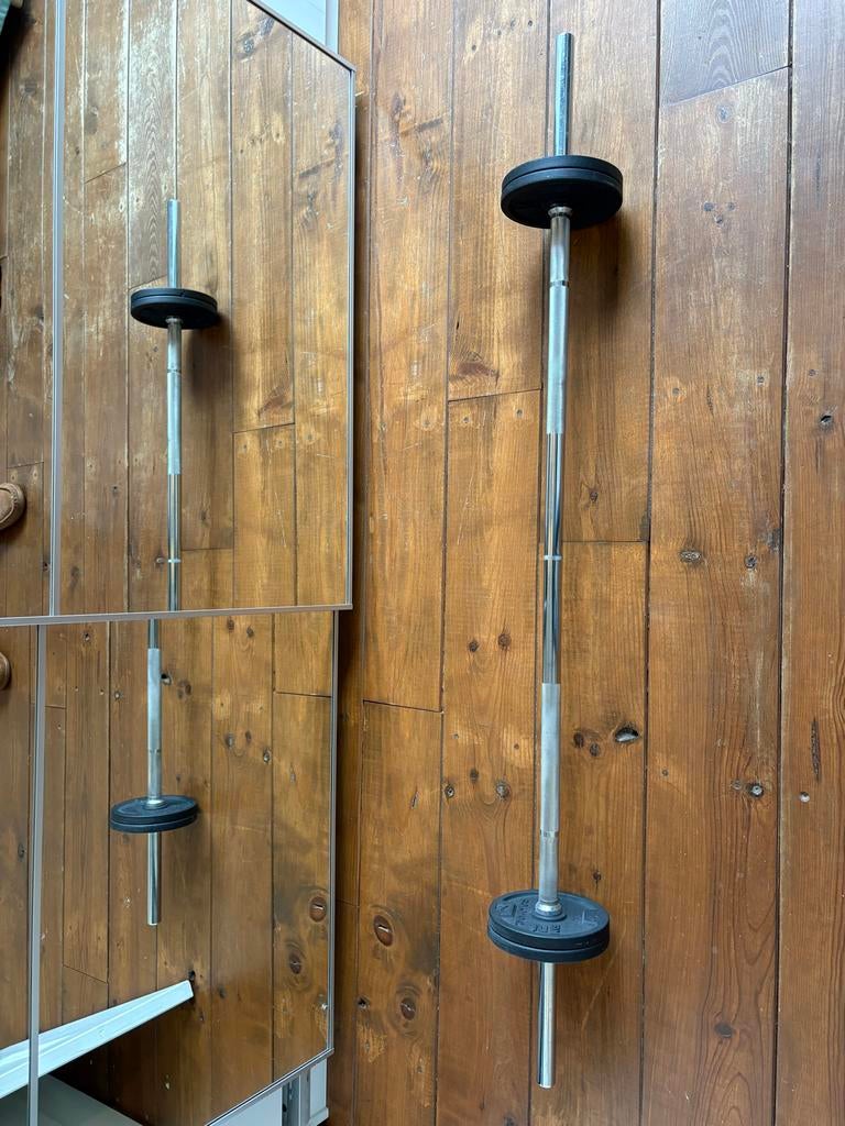 Corength Halterset 1,55m met 4x 2,5kg schijven, Sport en Fitness, Fitnessmaterialen, Ophalen, Zo goed als nieuw, Armen, Halterset
