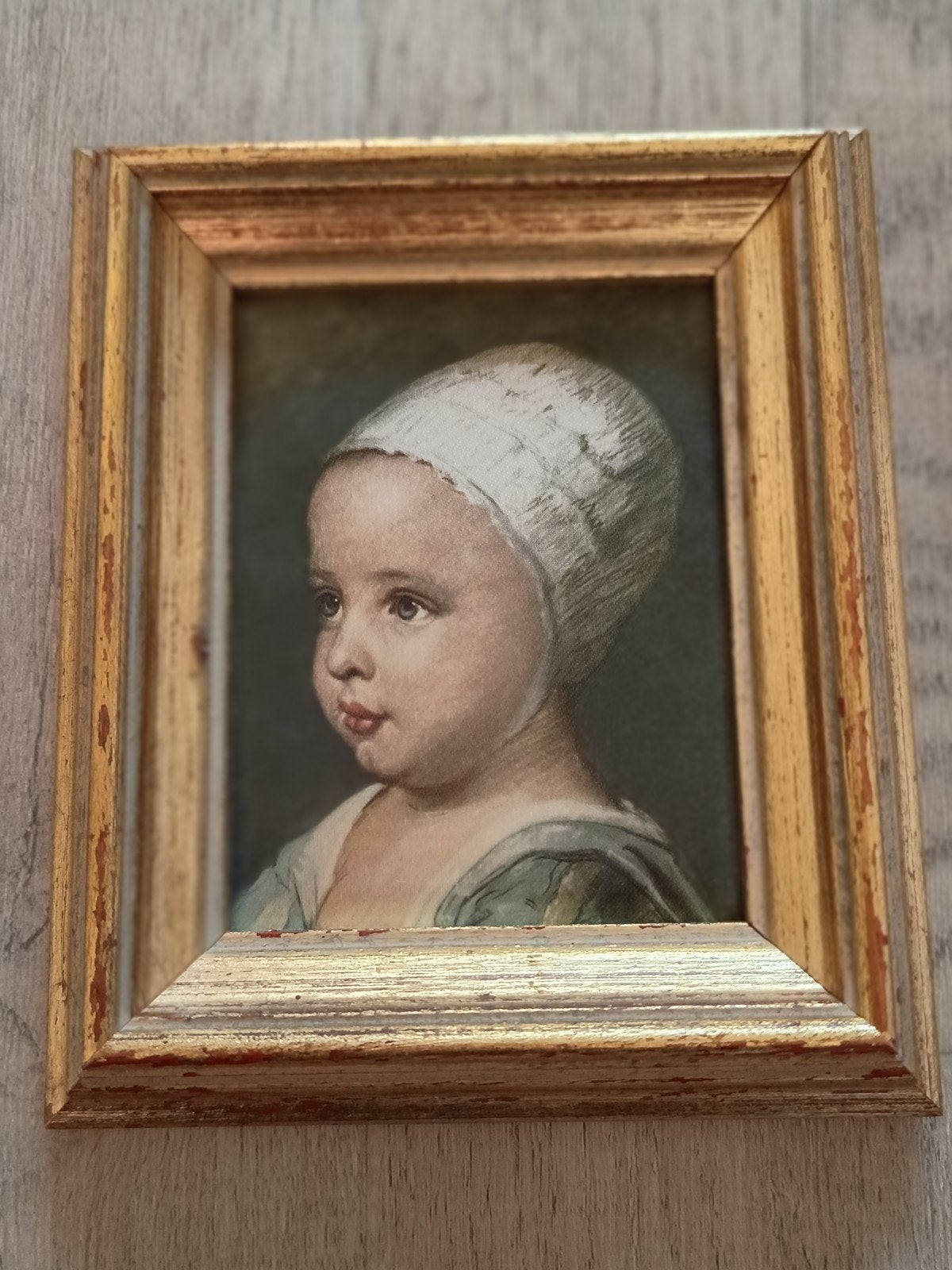 Klein schilderijtje met portret van Baby Stuart, Antiek en Kunst, Doek, Portret of Personen, Overige technieken, Ophalen of Verzenden