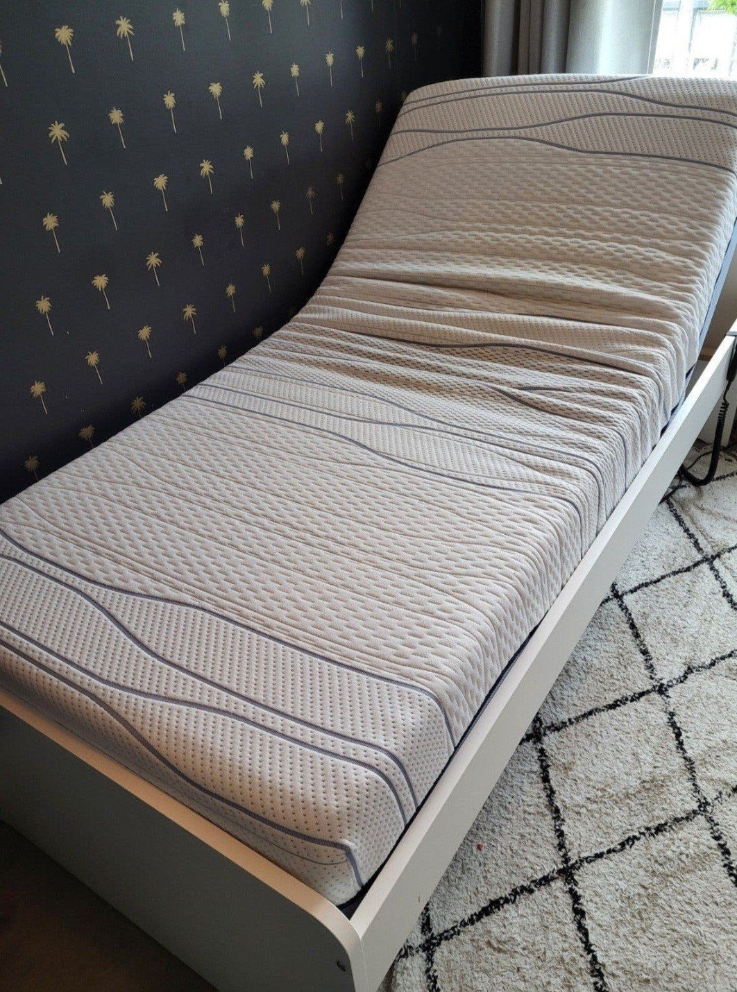 M line Slowmotion Hybrid 6 matras (90x200cm), Gebruikt, 90 cm, Eenpersoons, Wit