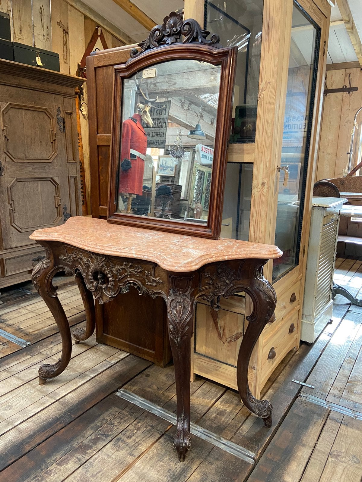 Antieke Franse sidetable wandtafel tafel, Ophalen