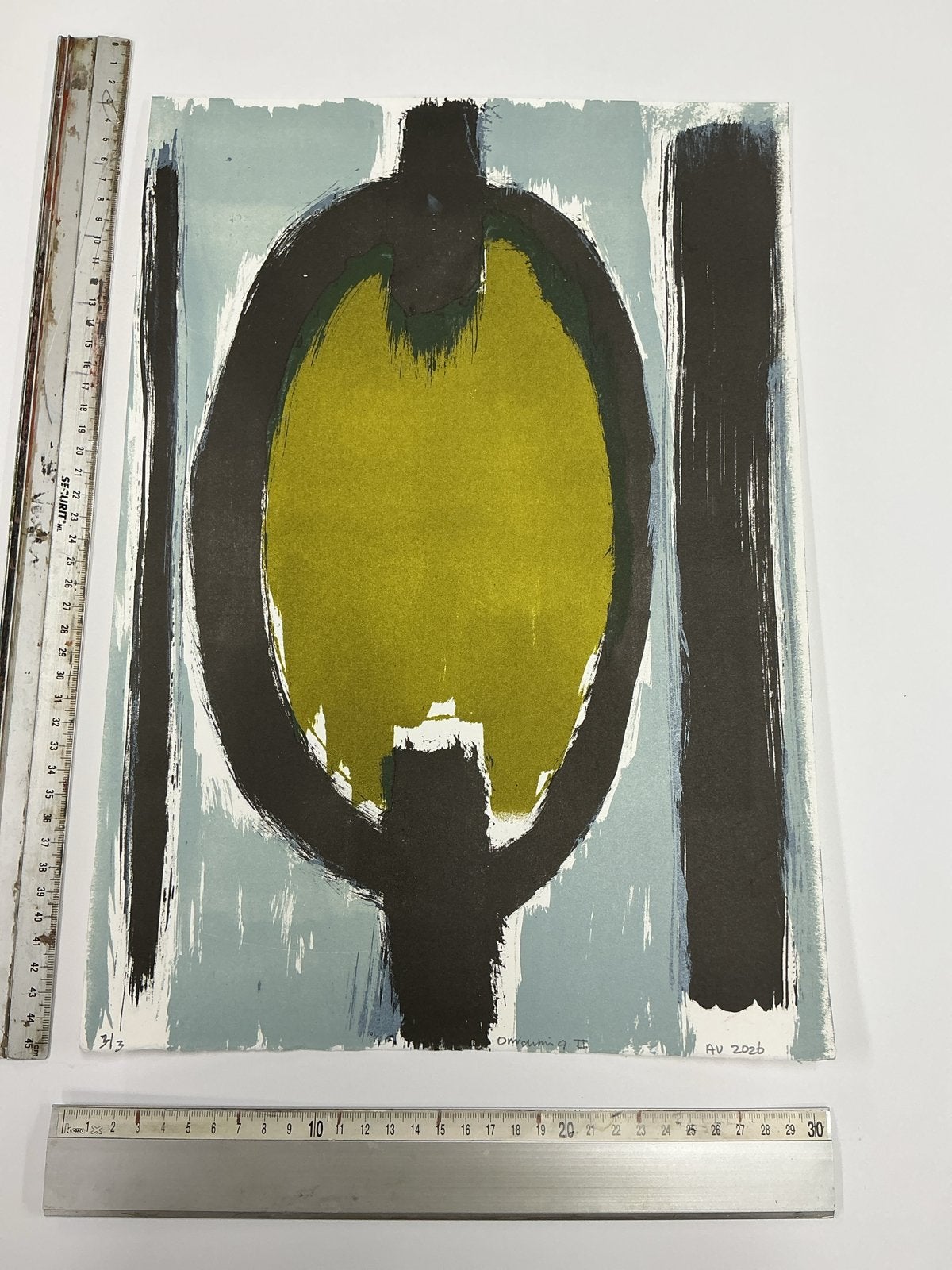 Litho omarming 11 3 stenen kleurendruk, Antiek en Kunst, Abstract, Origineel, Ophalen of Verzenden, Lithografie
