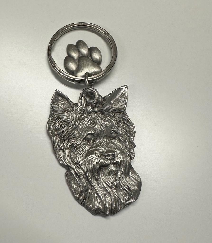 Sleutelhanger Yorkshire Terrier - tin, Dier of Natuur, Yorkshire Terrier, Nieuw, Ophalen of Verzenden