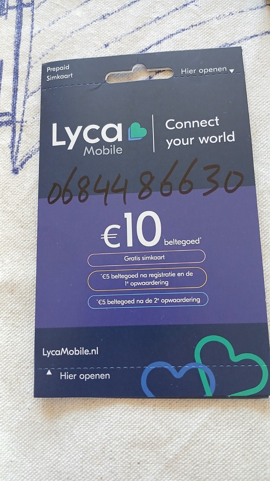 06. 844 866 30 top nummer Lyca mobile 0684486630, Ophalen, Nieuw, KPN, Simkaart
