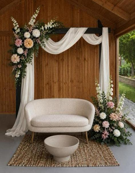 Backdrop bruiloft setting styling te huur, Ophalen, Zo goed als nieuw, Geboorte of Huwelijk